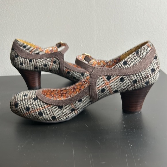 Ruby Shoo Lexi Plaid and Polkadot Tweed Mid Heel Mary Jane NWOT Size 6 - Picture 3 of 9